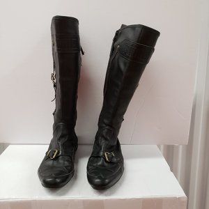 Puma High Knee Leather Black Boots sneakers sz 8